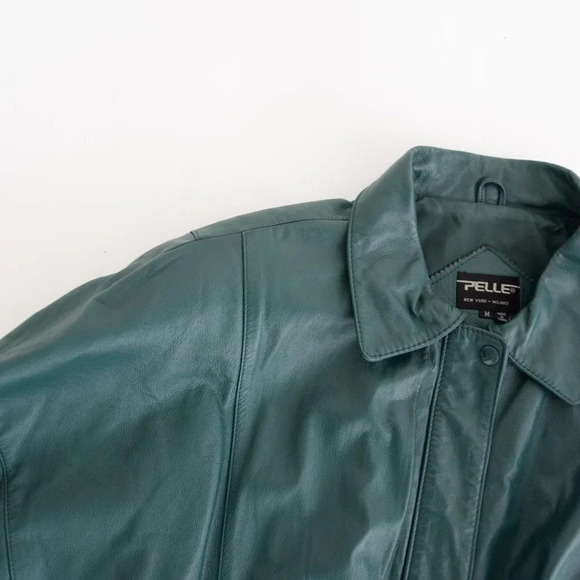 Pelle Hunter Green  Leather Bomber Jacket Med - Picture 12 of 13